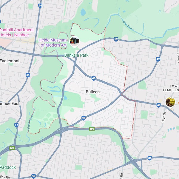 Bulleen map area