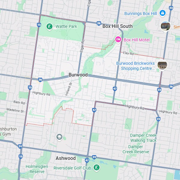 Burwood map area