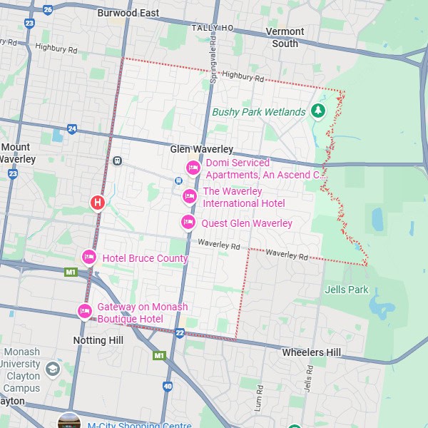 Glen Waverley map area