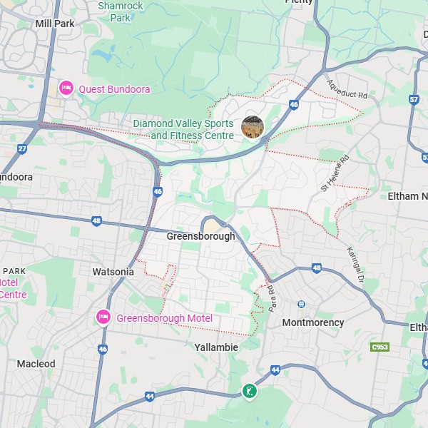 Greensborough map area