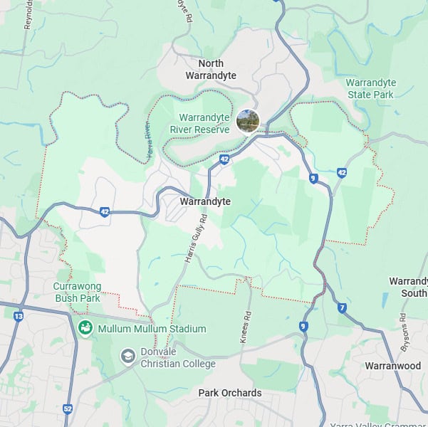 Warrandyte map area